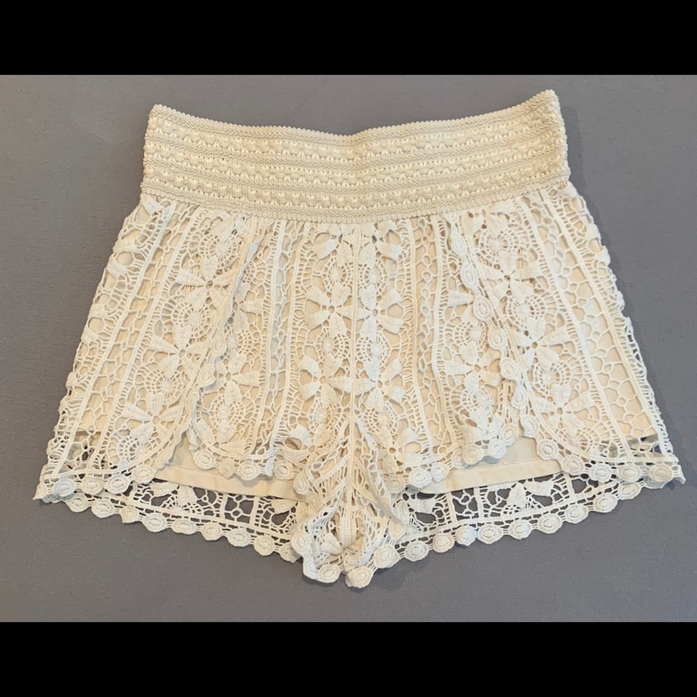 Topshop Cream Flowy Shorts